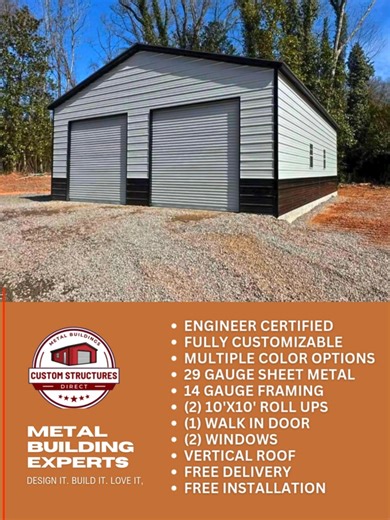 Affordable 30'x40'x12' Garage Starting at $12,495!