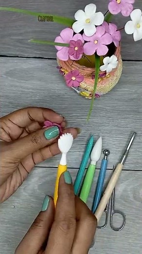 Clay flower making tutorial | how to make a flower with clay | air dry clay crafts #shorts