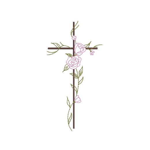 Floral Christian Cross Religious Machine Embroidery Design for Embroidery Machines - Etsy