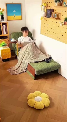 ワンルーム専用✨1人用ソファベッド🛋️⇄🛏️自由に切り替え！ #ワンルーム #暮らしチャンネル#一人暮らし
