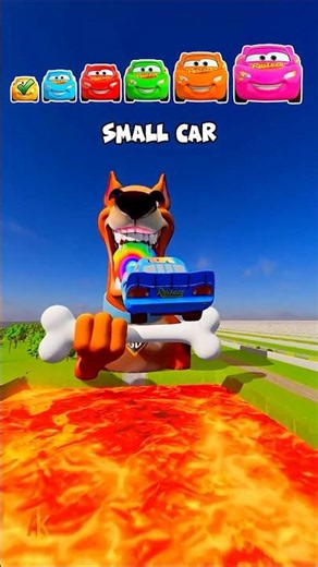 🌟Big & Small Cars vs Scooby Doo Portal! 🤯🌟 #shorts #beamngdrive