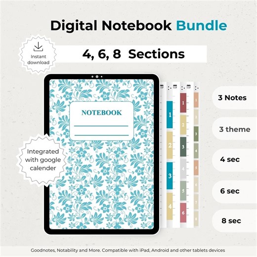 Hyperlinked Digital Notebook Bundle – Google Calendar, Goodnotes, Notability (PDF Files) - Etsy