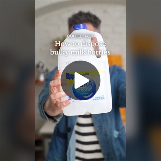 Cafe hack for crushing milk bottles #recycling #cafe #barista #hack | Cafe