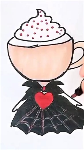 Reverse play ⏯️ How to draw Halloween 🎃 Ballerina Cappuccina 🩰 Step by step drawing for kids #shorts