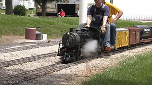 A UP Pacific thunders up the grade with a long freight train at the Big Creek & Southern Railroad's long train meet. | The Steam Channel
