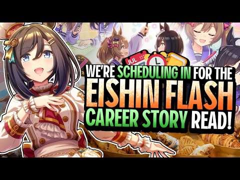 Let's read the ⏰EISHIN FLASH📋 CAREER STORY in UMAMUSUME!! Can we pencil this into her schedule?!