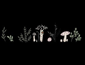 Enchanted Forest Mushrooms Border Machine Embroidery Design, Instant Download Zip - 6 Sizes - Etsy