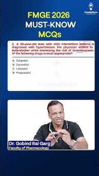 MUST-KNOW Pharmacology MCQs | NEET PG | FMGE | INI-CET