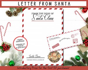 Letter From Santa, Printable Santa Stationary, Official Santa Letterhead Stationary, Official Santa Stamped Envelope, Christmas Printable - Etsy UK