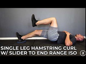 Single Leg Hamstring Curl with Slider to End Range Isometric