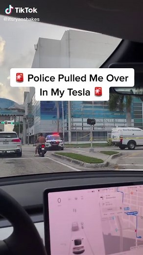 Got pulled over in my Tesla Model 3 😂 #fyp #foryou #viral @itzryanshakes