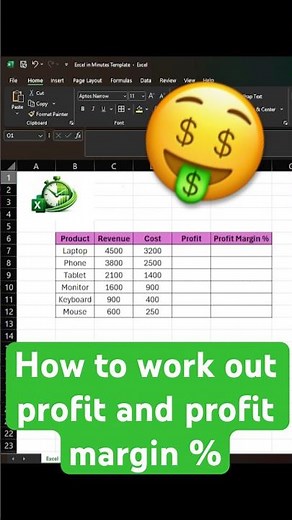 How to calculate Profit and Profit Margin - In UNDER 60 Seconds
