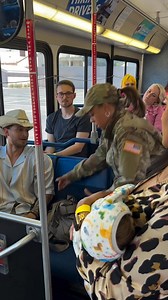 1.8M views · 36K reactions | Military woman stands up for passenger on bus with baby.  This video was produced by Network Media and Ebony M | Think Smart Prank Hard | Facebook