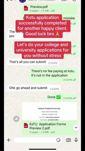 Kstu application successfully completed for another happy client. Good luck bro 🙏 Let’s do your college and university applications for you without stress #application #kstu