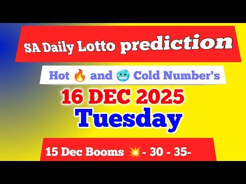 Sa daily lotto prediction of 16 Dec 2025 | South Africa daily lotto Prediction