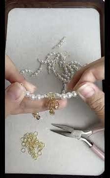 DIY Pearl Beaded Necklace Tutorial｜Easy Beginner Beading Project.#diy beaded necklace