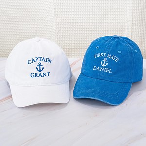 Custom Embroidered Captain Hat, First Mate Hat, Unisex Vintage Baseball Cap, Boating Hat, Nautical Gift, Personalized Cap, Anchor Logo Hat - Etsy
