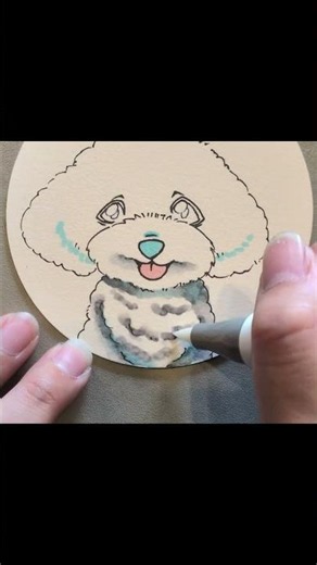 【残り4名】手描きコピックで描くビションフリーゼがモフモフ可愛い🐶愛犬モニター募集！ #shorts #ビションフリーゼ #コピック #art #犬の似顔絵