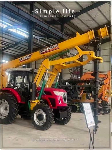 Hydraulic Digger Derrick Tractor, Hole Digger & Pole Erection Machine #Digger #Crane #PowerPole
