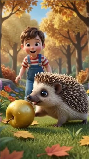 Baby Hedgehog Saves the Golden Apple! 🦔🍎 | Cute Kids Story | 3D Animation #nurseryrhymes