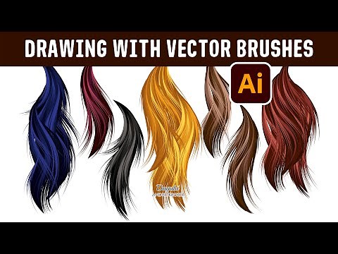 How to Draw Hair with Vector Brushes - Adobe Illustrator Digital Painting