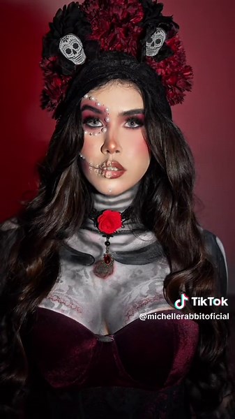 CATRINA MAKEUP 💀🎃✨🖤 #halloween #halloweenmakeup #costume #halloweencostume #viral