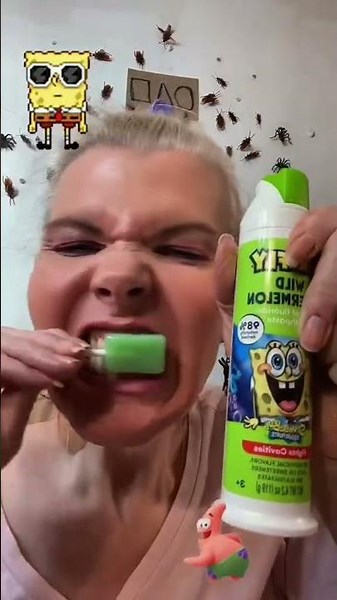 SpongeBob SquarePants toothpaste to clean my teeth