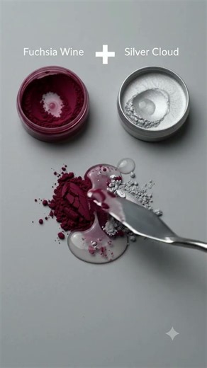 🍷 Fuchsia Wine + Silver Cloud 🩶 = Plum Blossom! 🎨✨