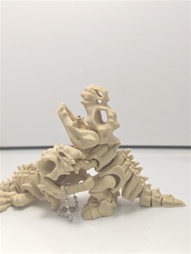 Articulated T-rex Skeleton Keychain, 3D Printed Dinosaur Fidget Toy, Moving Joints, Snapping Jaw - Etsy