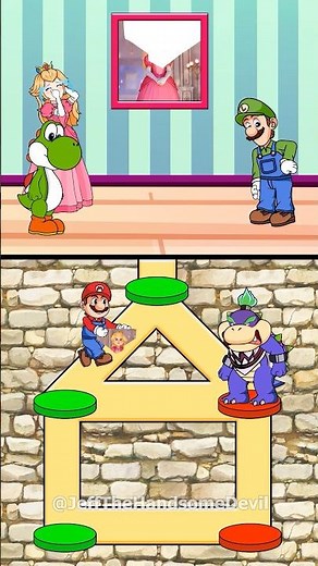Puzzle Challenge: Mario and Luigi, Yoshi Beat Bowser !Help Peach Complete the Picture!