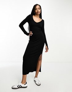 ASOS DESIGN Tall rib jumper with v neck & skirt co-ord | ASOS