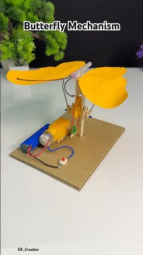 DIY Motorized Butterfly Mechanism #youtubeshorts #dcmotor #experiment #tech #project