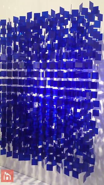 Art - Hundreds of small blue plexiglass tiles