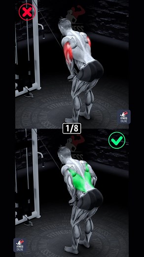 WORKOUTS FOR HOME AND GYM on Instagram: "Standing cable pullover This exercise allows you to build up the latissimus muscles of the back, without using the biceps. It is recommended that you perform this exercise at the end of your back workout for additional muscle build-up, or in case you are avoiding working the biceps. Instruction • Stand facing the simulator. The straight handle is installed on the top block. Grab the handle with a regular grip and the arms at shoulder width apart. • Take a