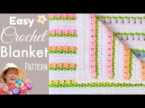 AMAZING Crochet Tulip Stitch Blanket with Shell Border!