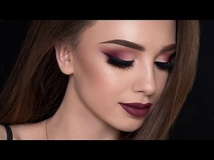 Burgundy Smokey Eyes & Bold Lips Makeup Tutorial | FALL MAKEUP