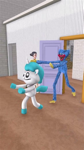 Poppy Playtime: CraftyCorn escapa del monstruo Huggy Wuggy #funny #short #poppyplaytime