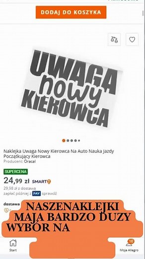 Naklejka Nowy kierowca #naukajazdy #dc #naklejki