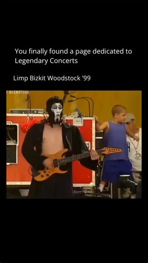 Legendary Concerts on Instagram: "Limp Bizkit’s Woodstock ’99 set has gone down as one of the most infamous concert moments of the era — a performance that captured the chaos, adrenaline, and volatility of late-90s nu-metal. When Fred Durst launched into “Break Stuff,” the crowd energy exploded, and the festival’s already-tense atmosphere tipped into something uncontrollable. You can see it in every shot: Durst pacing the stage, hyping thousands of people who were already overheated, exhausted,