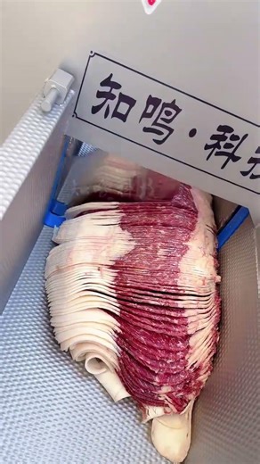 A powerful heavy duty cutting machine that handles both frozen and fresh pork chops with e