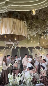 Barong, filipinianas, and ivory details woven with a love that remains timeless. Cris & #HWBRIDE Joanne’s Modern Filipiniana Wedding 🤎 #heavenlyweddings #weddingsincebu | Heavenly Weddings Cebu