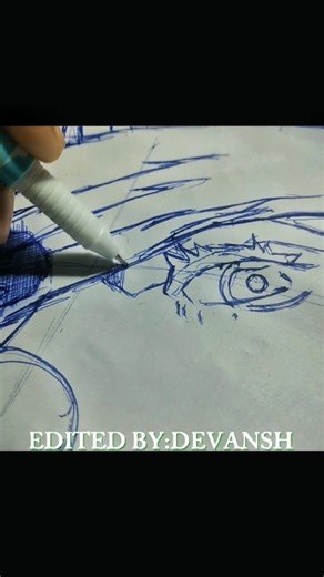 Gojo Satoru Quick Sketch 🔥 | Jujutsu Kaisen Pen Drawing Timelapse | Anime Speed Art #shorts