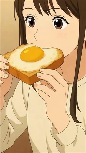 🍳 Anime ASMR | Frying Egg & Toast Perfection ✨ #asmr #animation #animecooking #cooking #cookingasmr