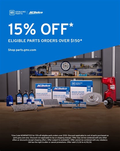 Harry's On the Hill | Asheville GMC on Instagram: "15% off eligible parts orders* Copy: Buy what your GMC needs and save 15% on orders of select parts over $150."