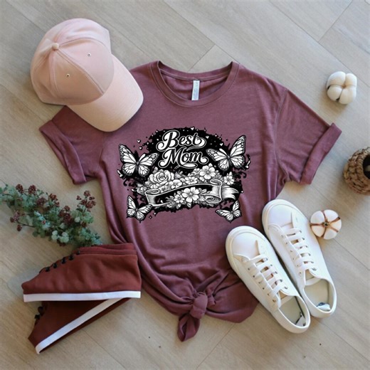 Mother's Day Butterfly Mom Shirt, Aesthetic Mama Love Gift Tee, Floral Butterfly Mama Shirt