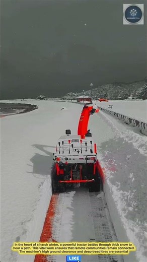 Heavy-Duty Snow Blower Tractor for Remote Road Clearing and Winter Maintenance