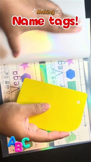 Making name tags for my homeschool kids! #madebyvega #learningwithvega