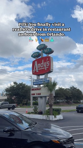 Genesis Nunez | Orlando Food + Thrift + Travel on Instagram: "Andy’s Igloo Drive-In restaurant in Winterhaven 🍔🥤This 50’s drive in restaurant has been opened since 1951 in Winterhaven. The prices here for food are amazing too! Cash ONLY #orlandoeats #orlandofood #orlandofoodie #thingstodoinorlando #50s #1950s"