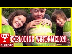 EXPLODING WATERMELON CHALLENGE! | KITTIESMAMA