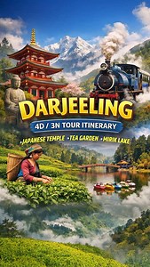 Darjeeling in 4 Days – Tea Gardens, Mountains & Mirik Wake up to the golden sunrise at Tiger Hill, walk through lush tea gardens, enjoy ropeway views and unwind at Mirik Lake in this perfectly planned 3N/4D Darjeeling tour. Itinerary: Day 1 – Bagdogra → Darjeeling Day 2 – Tiger Hill • Kanchenjunga • Tea Gardens • HMI • Zoo • Ropeway • Japanese Temple Day 3 – Mirik • Sumendu Lake • Pashupati Market Day 4 – Checkout & Departure To prepare your personalized travel quote, please connect with us on W